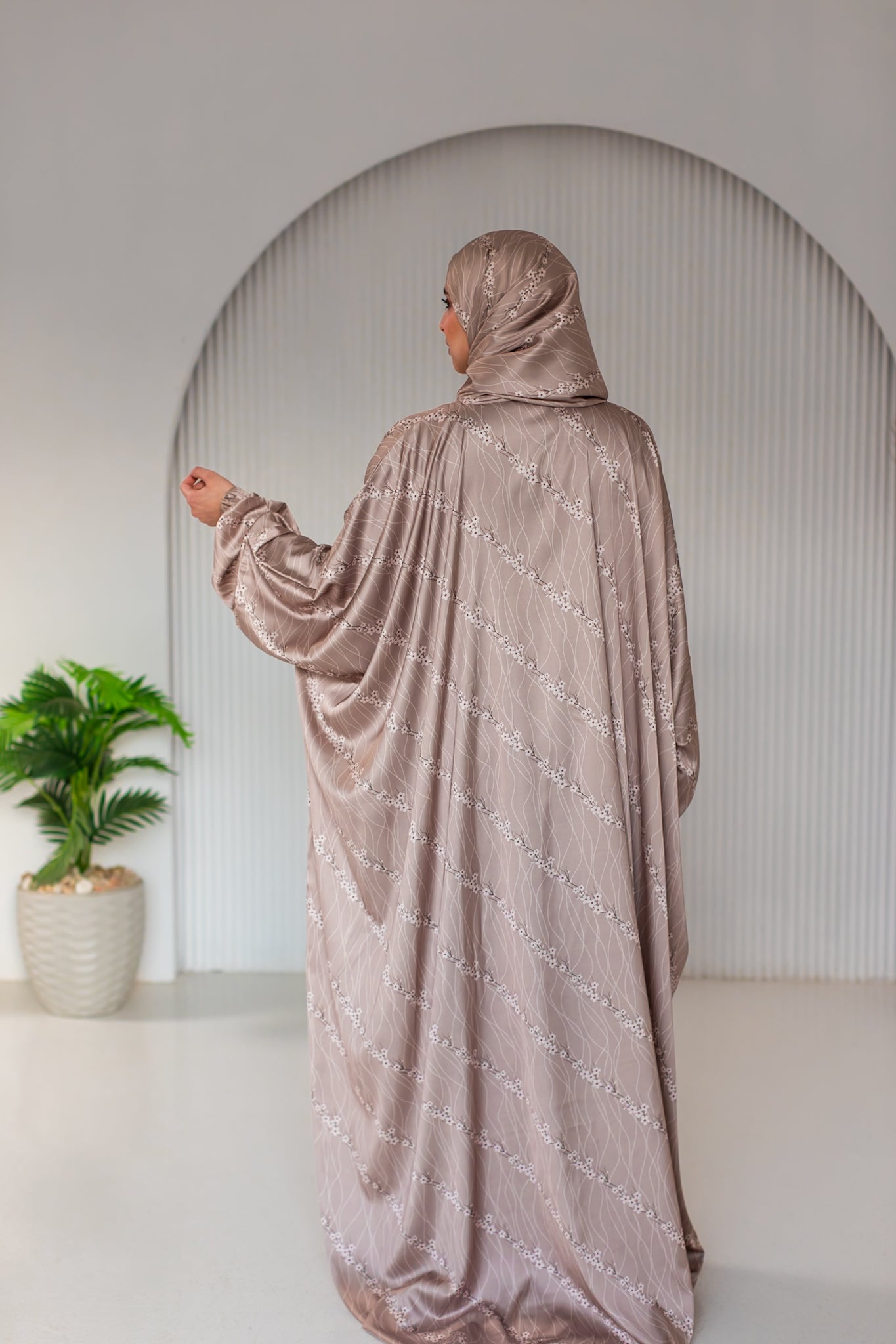 White Flowers on Beige