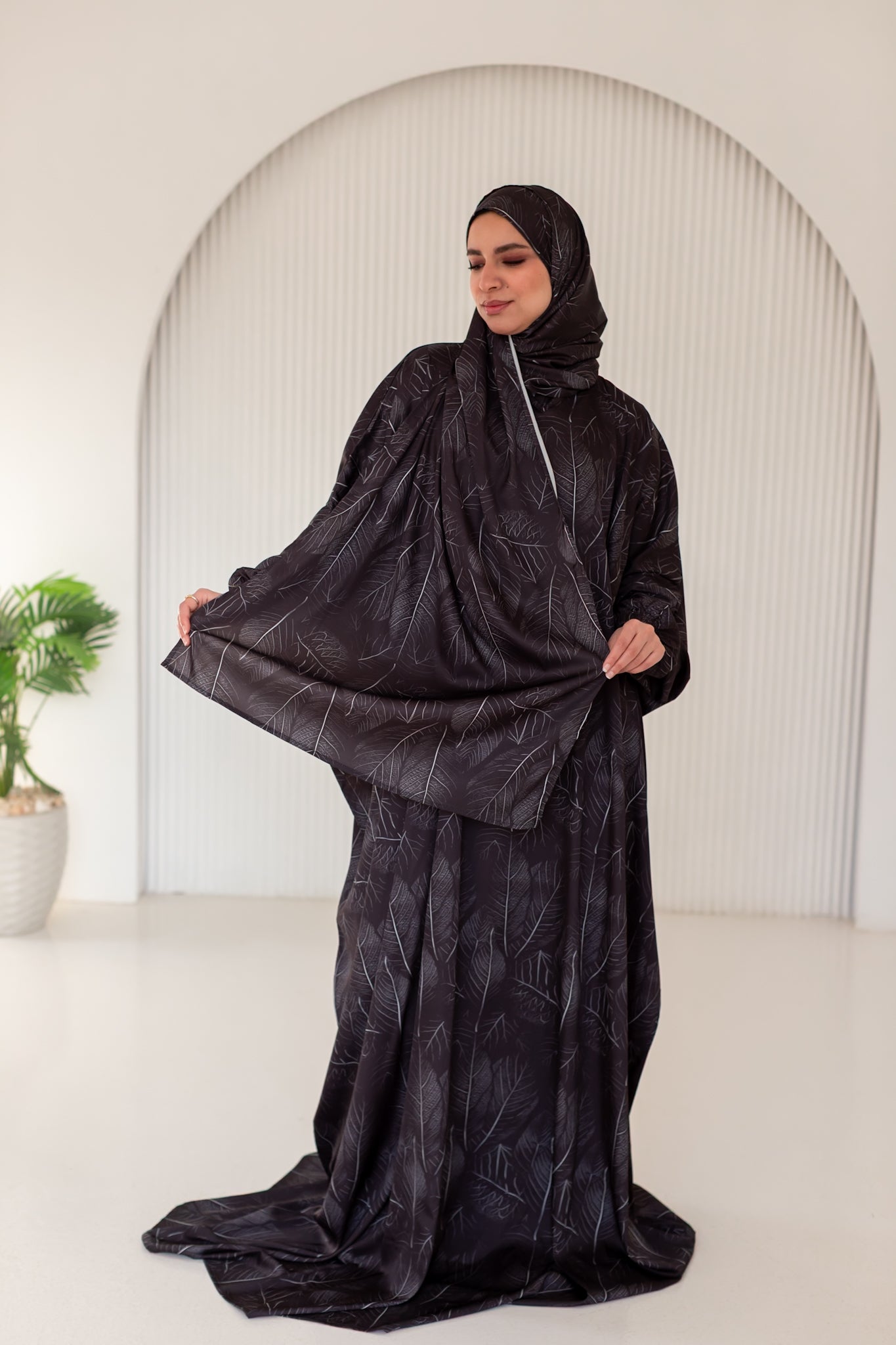 White Leaves on Black