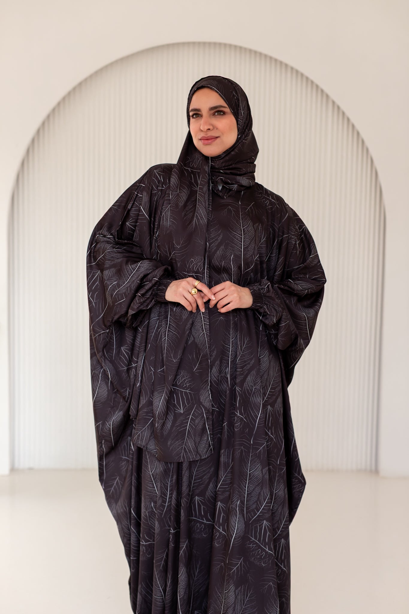 White Leaves on Black