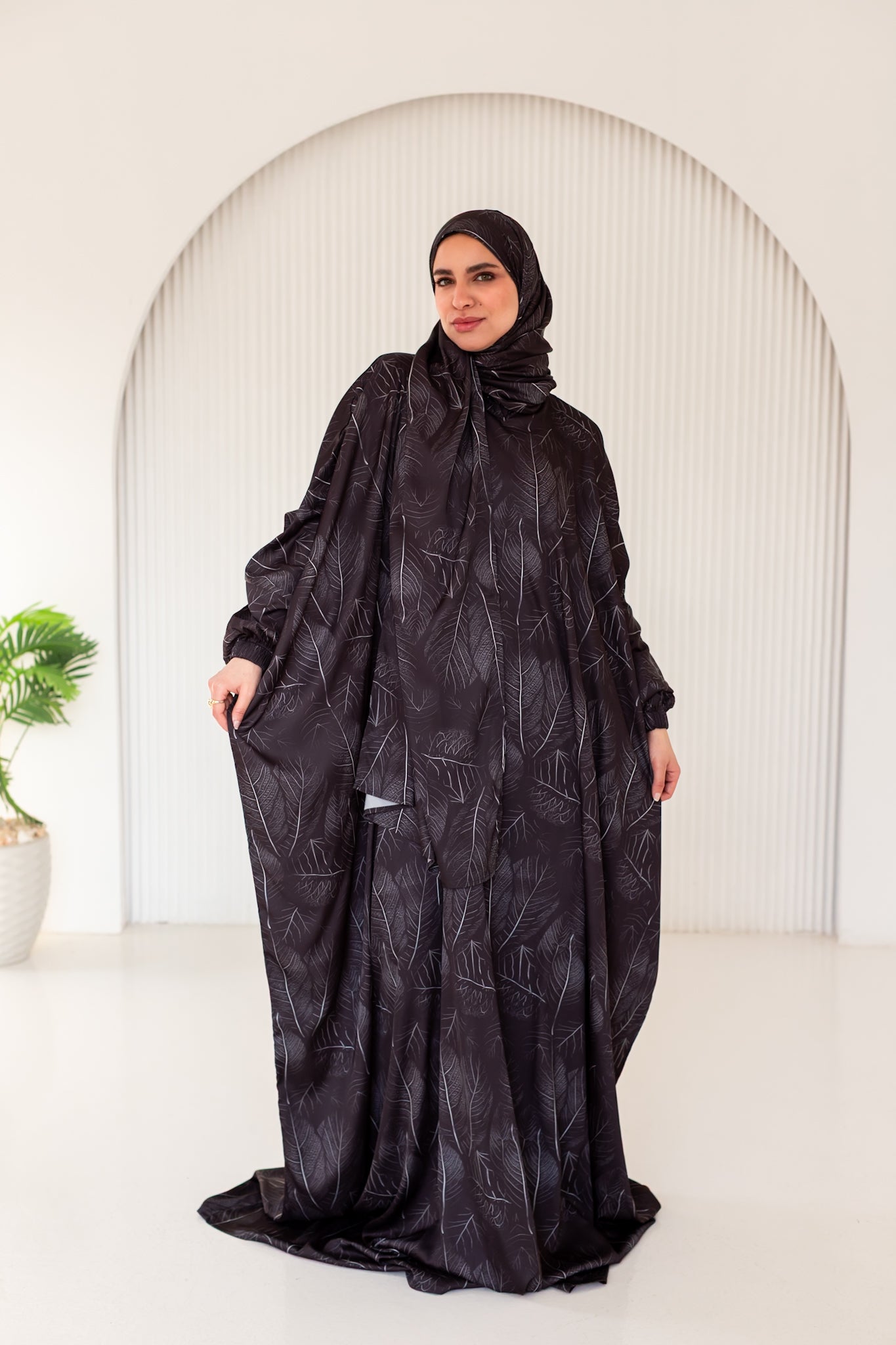 White Leaves on Black