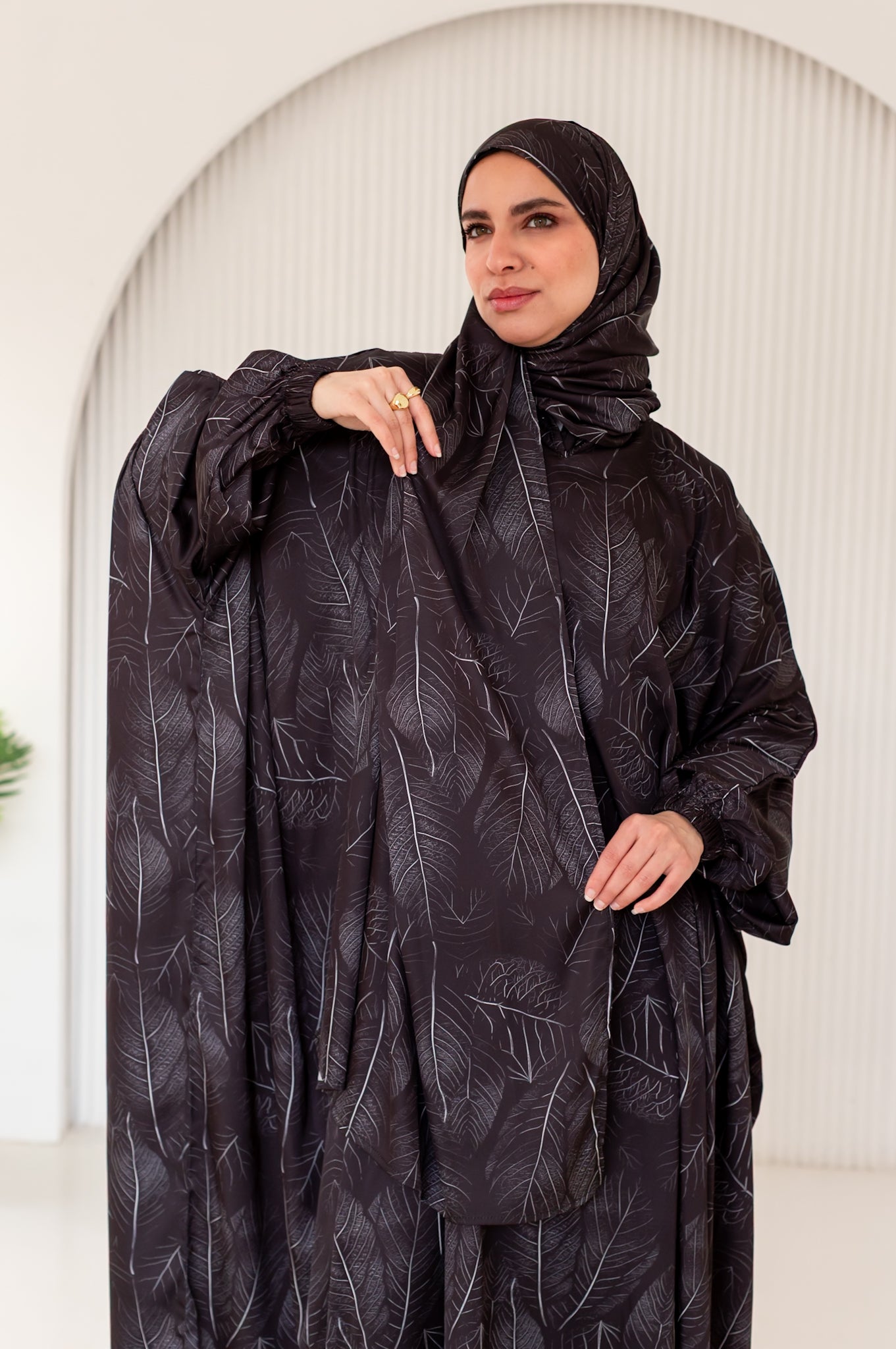 White Leaves on Black